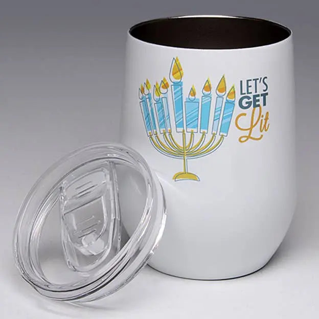 Let's Get LIT! Stemless Wine Glass Tumbler LIANE FRIED STUDIO