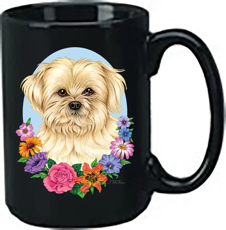 Lhasa Apso - Best of Breed Ceramic 15oz Coffee Black Mug Best of Breed