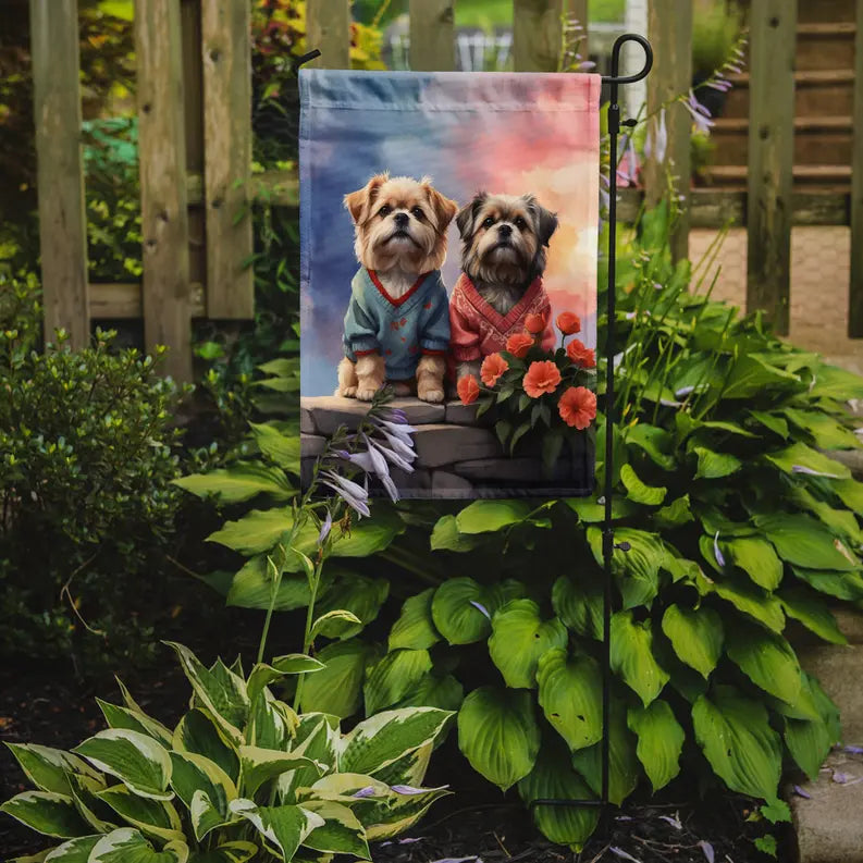 Lhasa Apso Two Hearts Garden Flag Caroline's Treasures