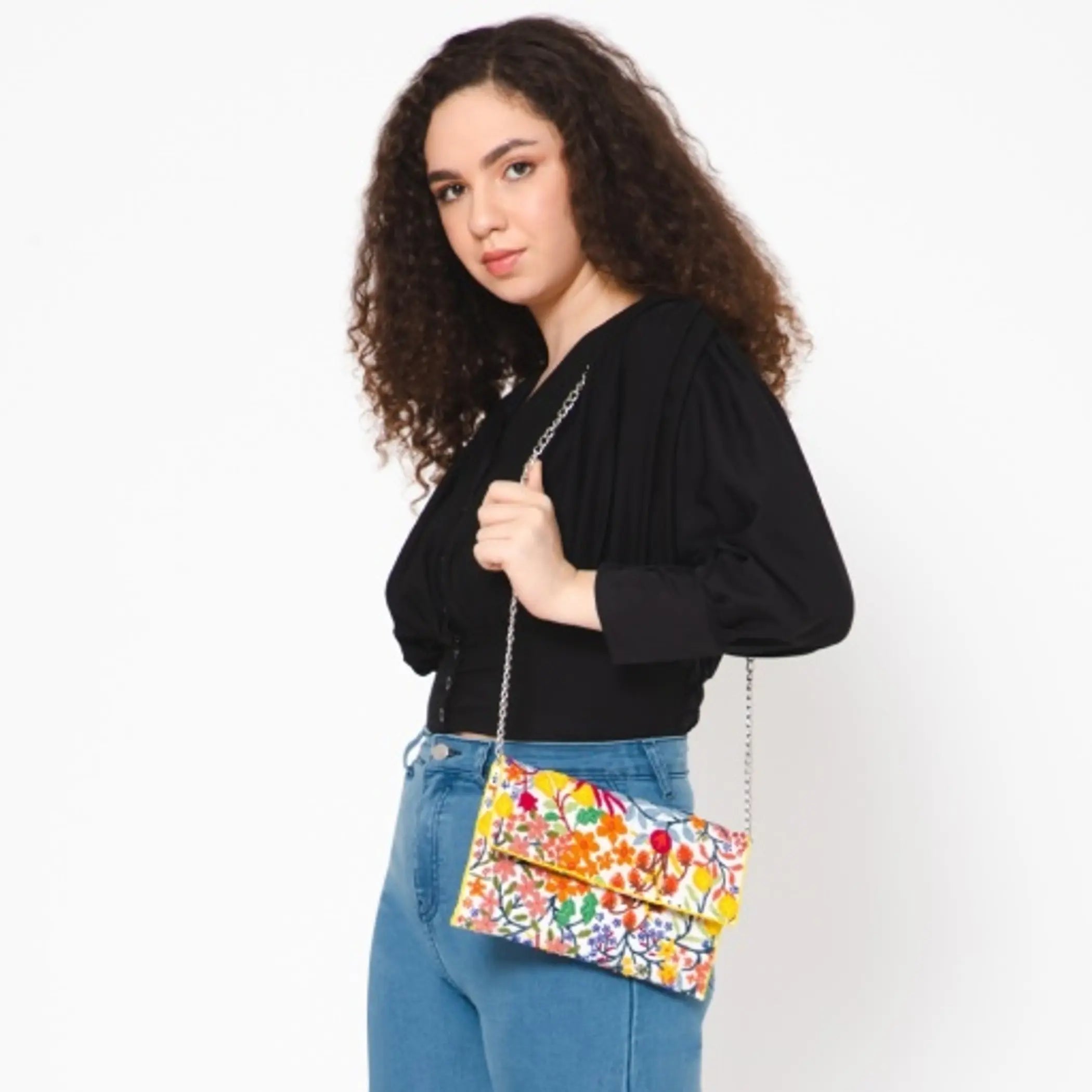 Liberty Floral Embroidered Clutch Vismaya
