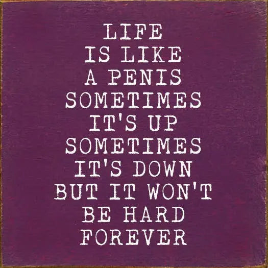 Life Is Like A Penis Sometimes It's Up Sometimes It's Down Sawdust City