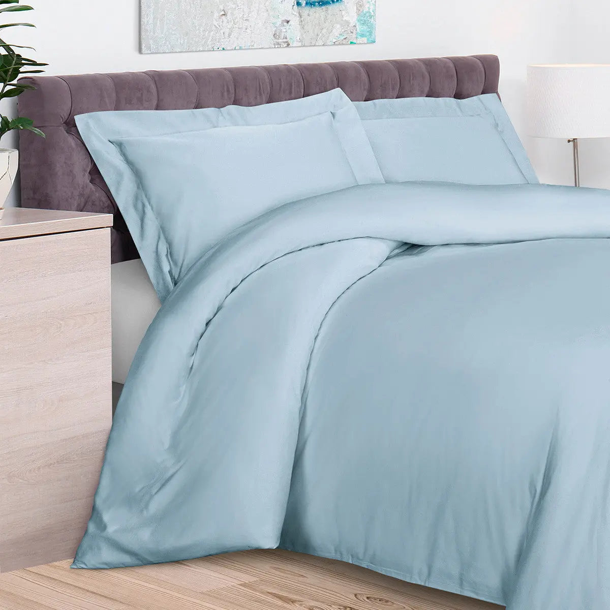 Light Blue King Rayon Washable Duvet Cover Set Homeroots Bed & Bath