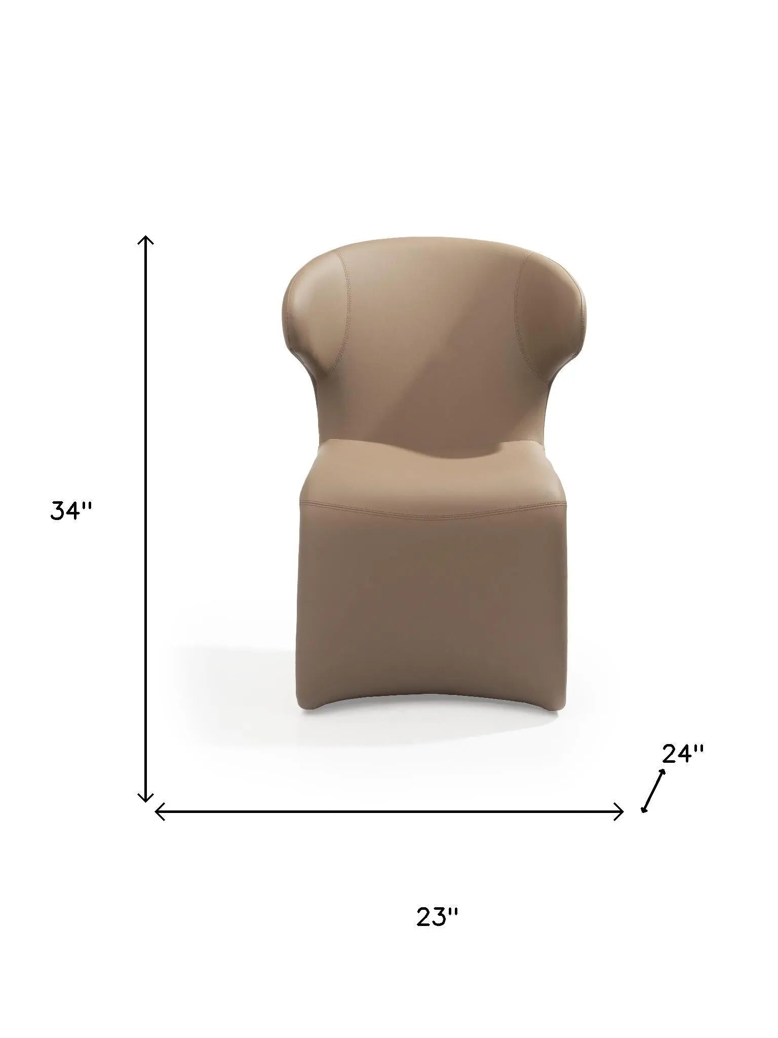 Light Brown Faux Leather Wing Back Dining Side Chair Homeroots Kitchen & Dining