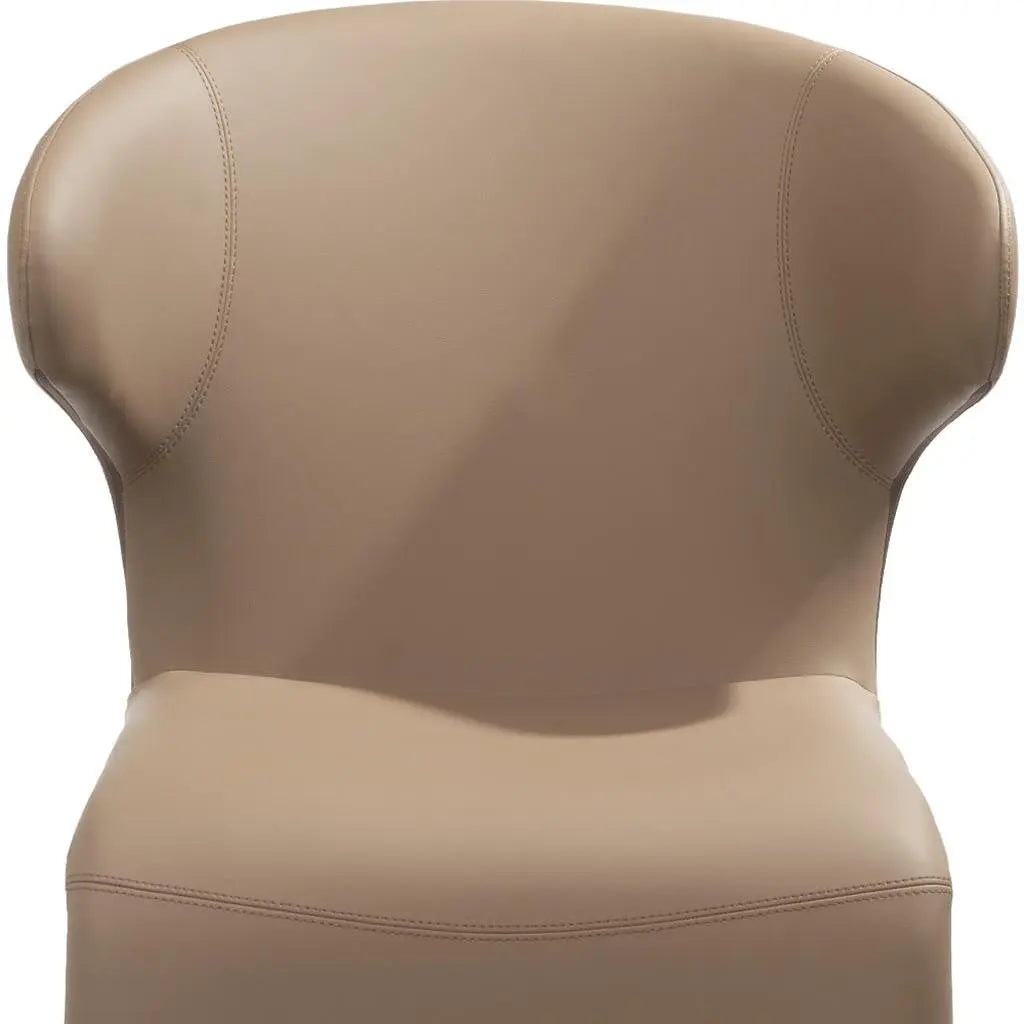 Light Brown Faux Leather Wing Back Dining Side Chair Homeroots Kitchen & Dining