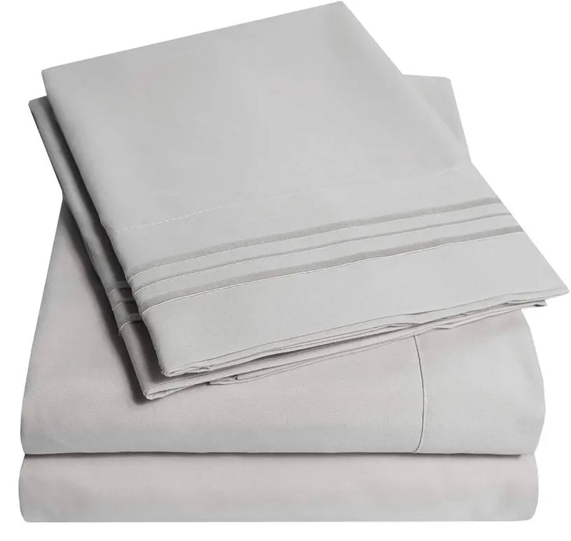 Light Color Embroidery Soft Sheet Set Wrinkle Resistant Home Mart Goods