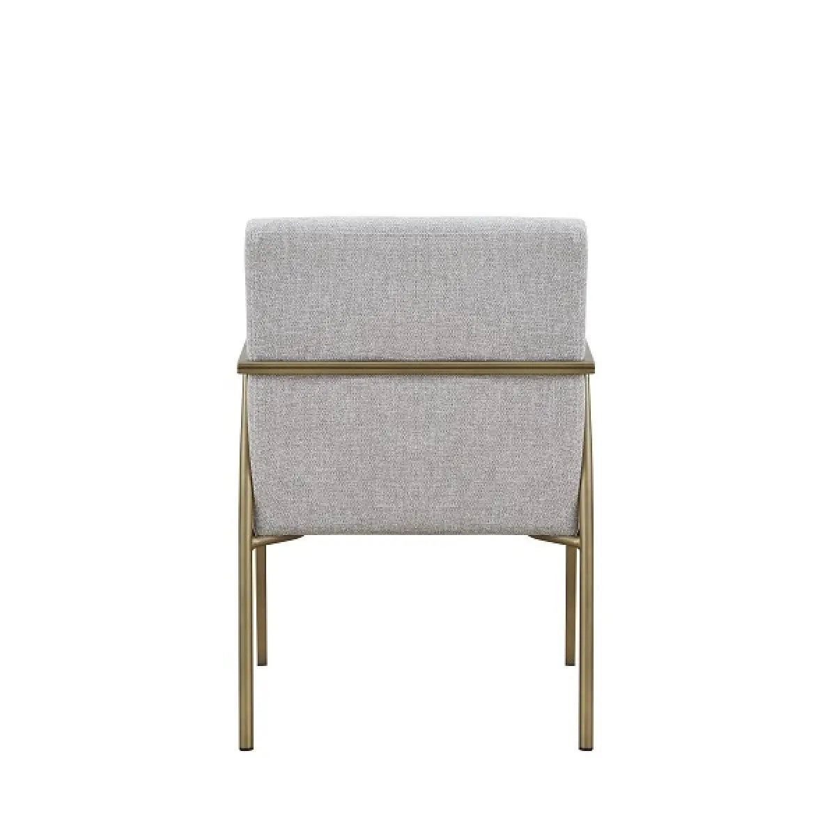 Light Gray And Brass Upholstered Fabric Dining Arm Chair Homeroots Kitchen & Dining