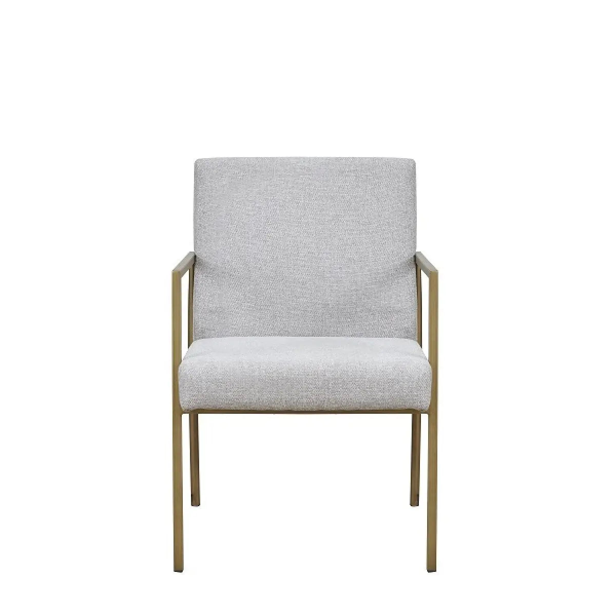 Light Gray And Brass Upholstered Fabric Dining Arm Chair Homeroots Kitchen & Dining