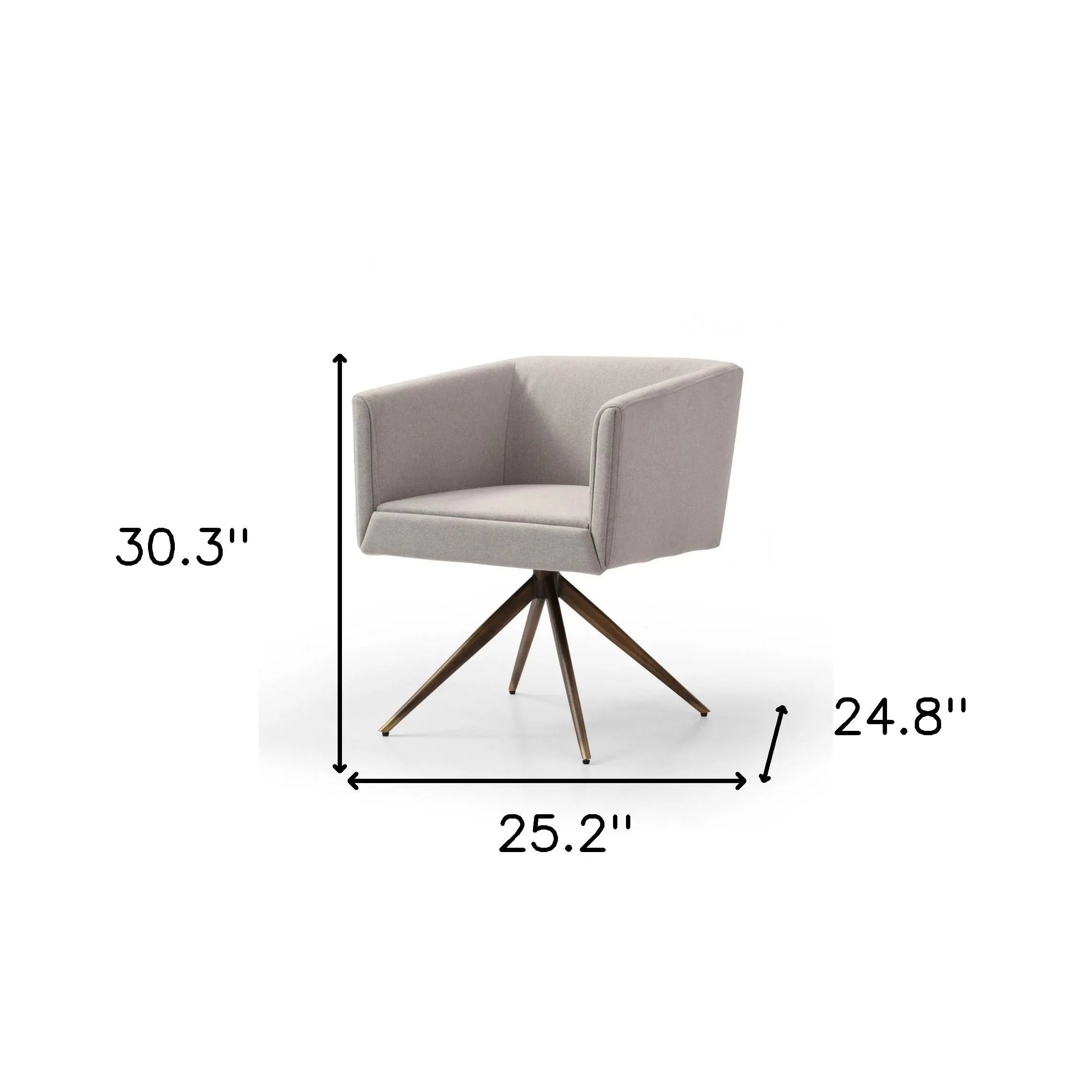 Light Gray And Brass Upholstered Fabric Dining Arm Chair Homeroots Kitchen & Dining