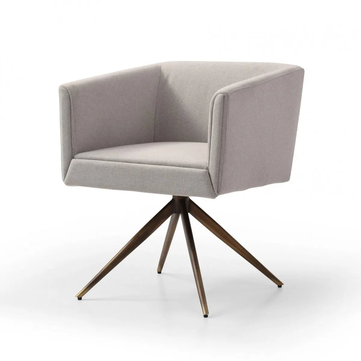Light Gray And Brass Upholstered Fabric Dining Arm Chair Homeroots Kitchen & Dining