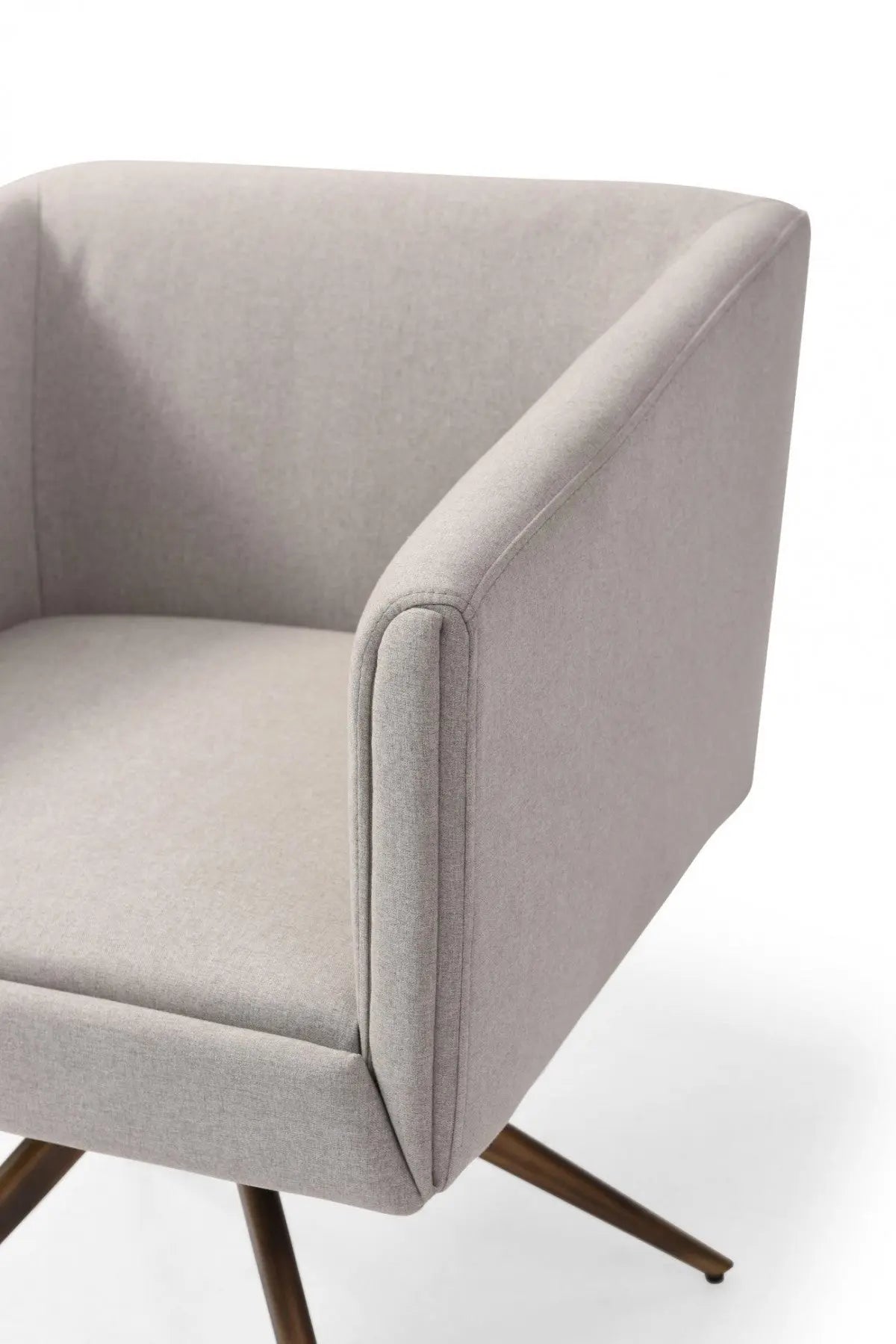 Light Gray And Brass Upholstered Fabric Dining Arm Chair Homeroots Kitchen & Dining