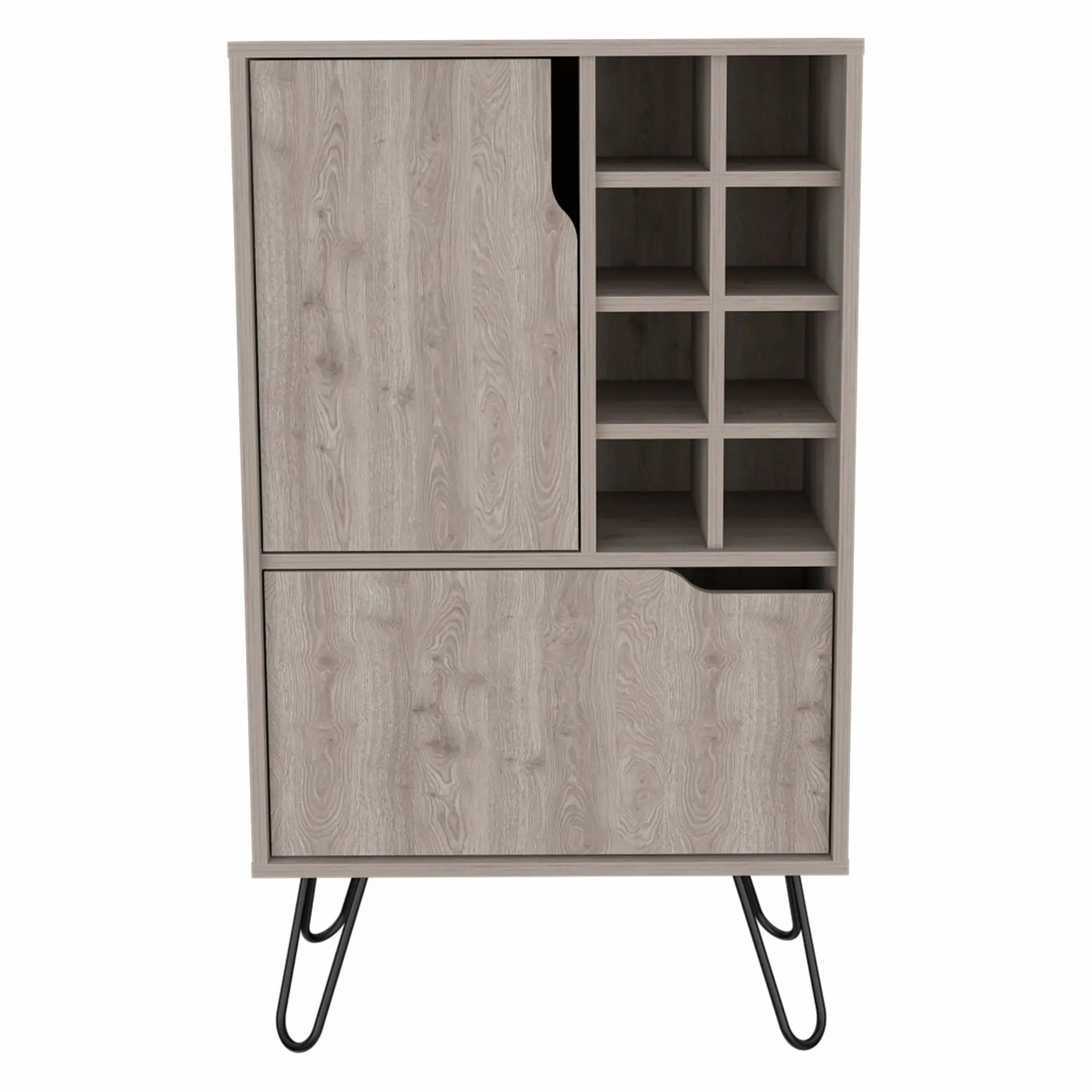 Light Gray Bar Cabinet with Two Door Panels Homeroots Kitchen & Dining