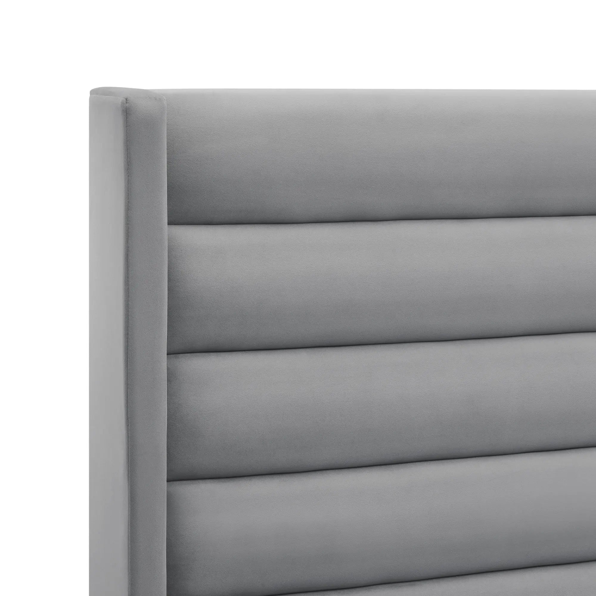 Light Gray Velvet Upholstered Full Bed Frame Homeroots Bed & Bath