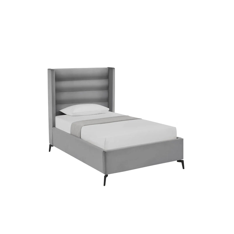 Light Gray Velvet Upholstered Full Bed Frame Homeroots Bed & Bath