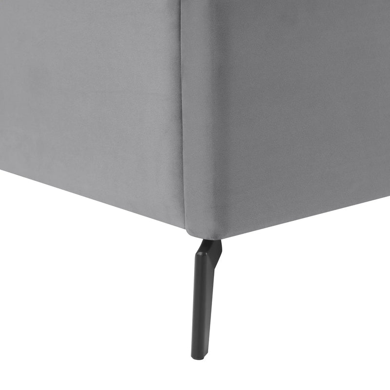 Light Gray Velvet Upholstered King Bed Frame Homeroots Bed & Bath