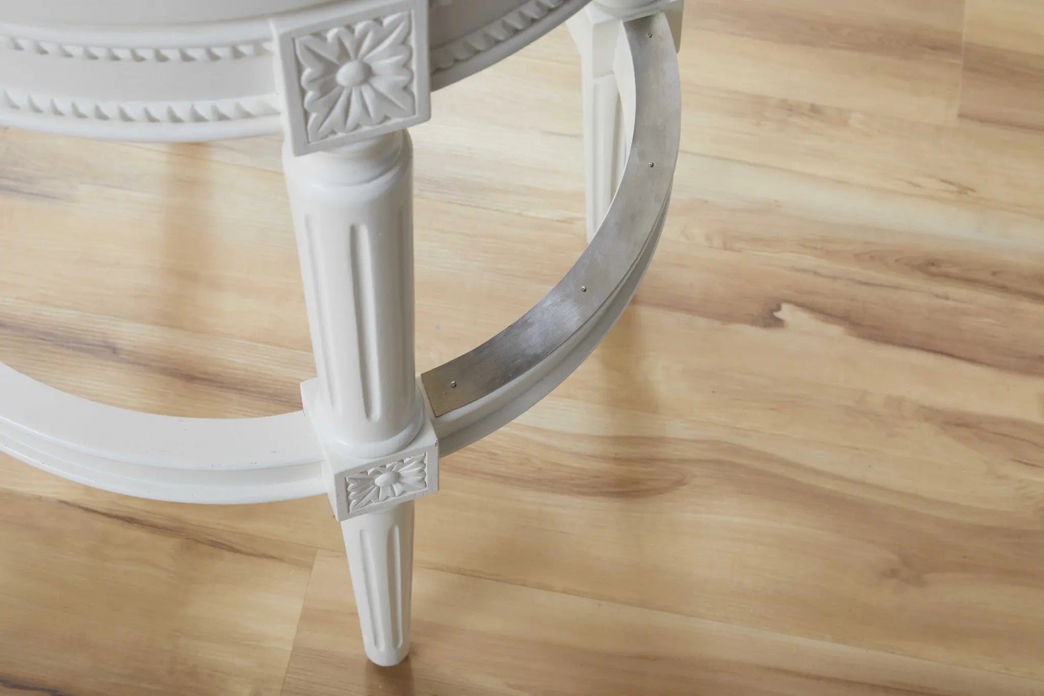Light Gray and White Solid Wood Swivel Bar Chair Homeroots Living Room
