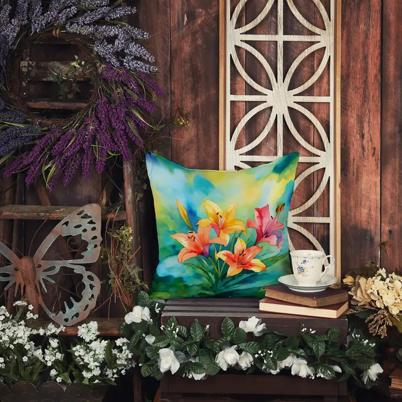 Lilies in Watercolor Pair of Pot Holders Caroline's Treasures