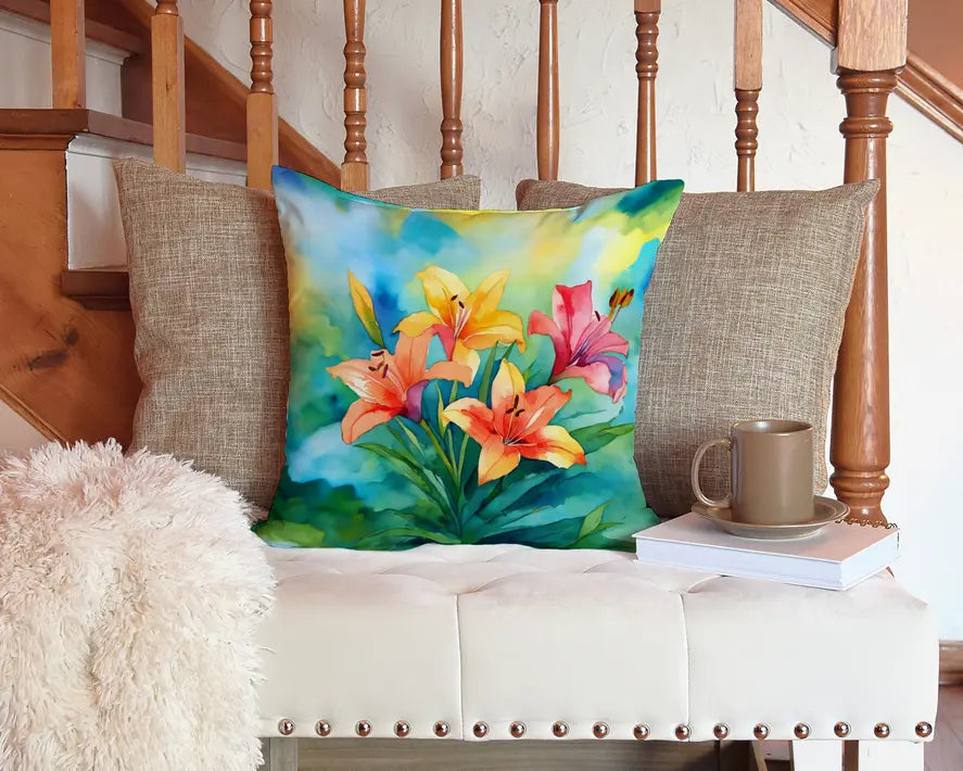 Lilies in Watercolor Pair of Pot Holders Caroline's Treasures