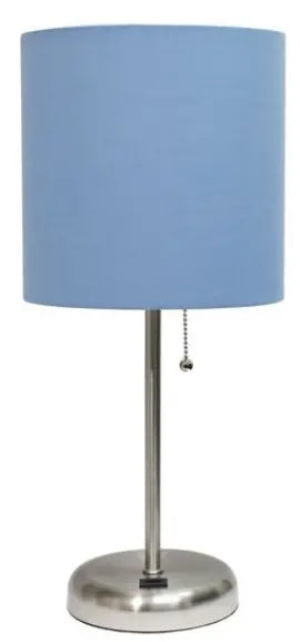 LimeLights Stick Lamp with USB charging port and Fabric Shade All The Rages, Inc.