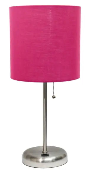 LimeLights Stick Lamp with USB charging port and Fabric Shade All The Rages, Inc.
