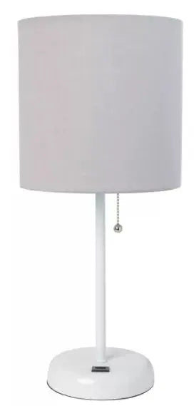 LimeLights Stick Lamp with USB charging port and Fabric Shade All The Rages, Inc.