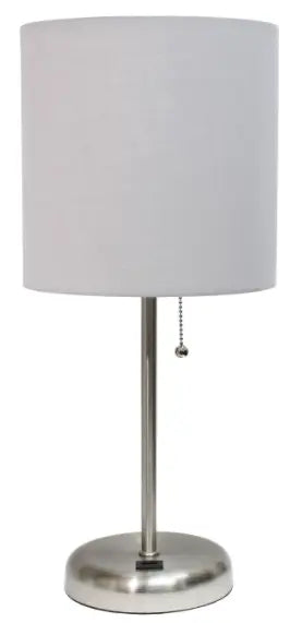 LimeLights Stick Lamp with USB charging port and Fabric Shade All The Rages, Inc.