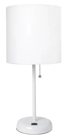 LimeLights Stick Lamp with USB charging port and Fabric Shade All The Rages, Inc.