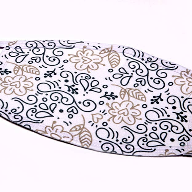 Line Drawing Hearts FLAT Face Mask LIANE FRIED STUDIO