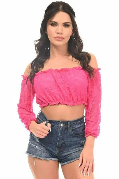 Lined Lace Long Sleeve Peasant Top Daisy Corsets