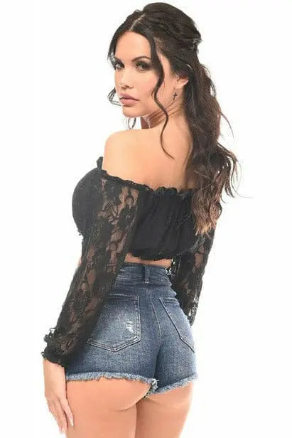 Lined Lace Long Sleeve Peasant Top Daisy Corsets