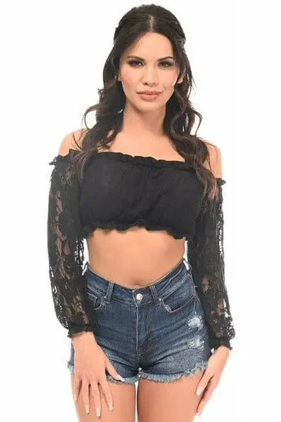 Lined Lace Long Sleeve Peasant Top Daisy Corsets