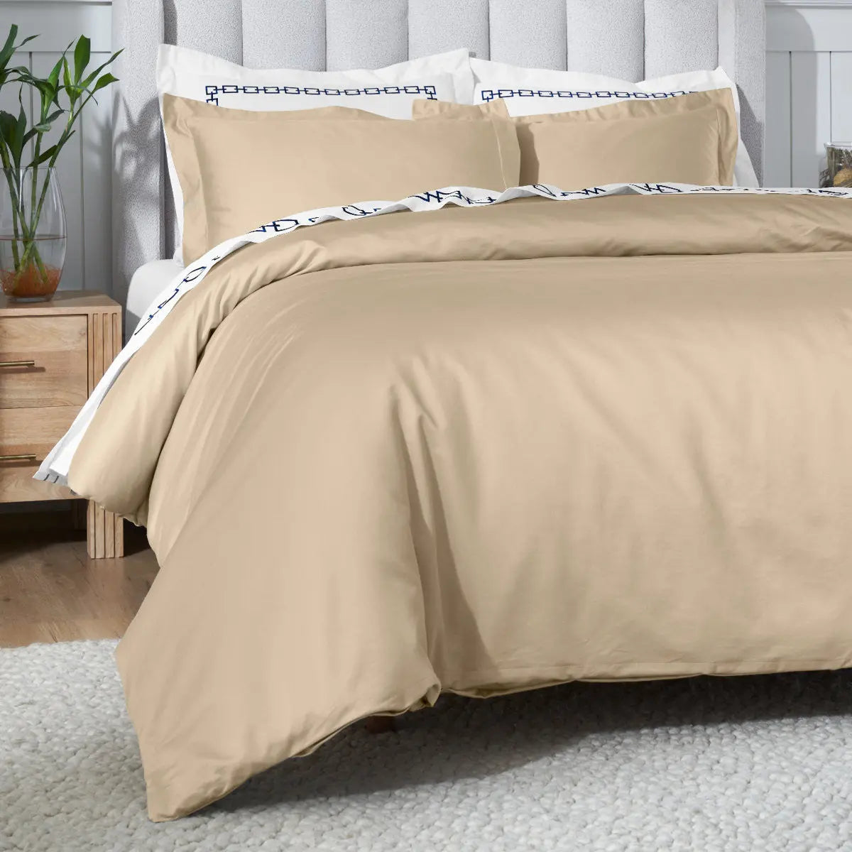 Linen Queen Cotton Blend Washable Duvet Cover Set Homeroots Bed & Bath