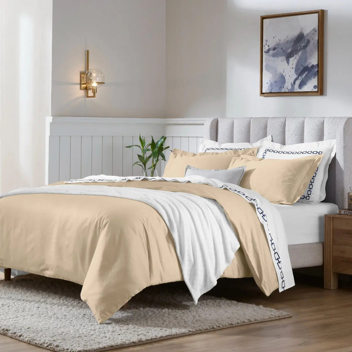 Linen Queen Cotton Blend Washable Duvet Cover Set Homeroots Bed & Bath