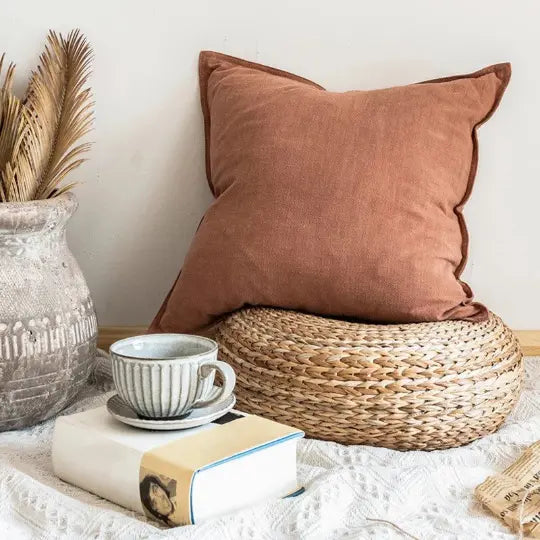 Linen Throw Pillow Covers Vegetable Dyed Linen Delmar Décor