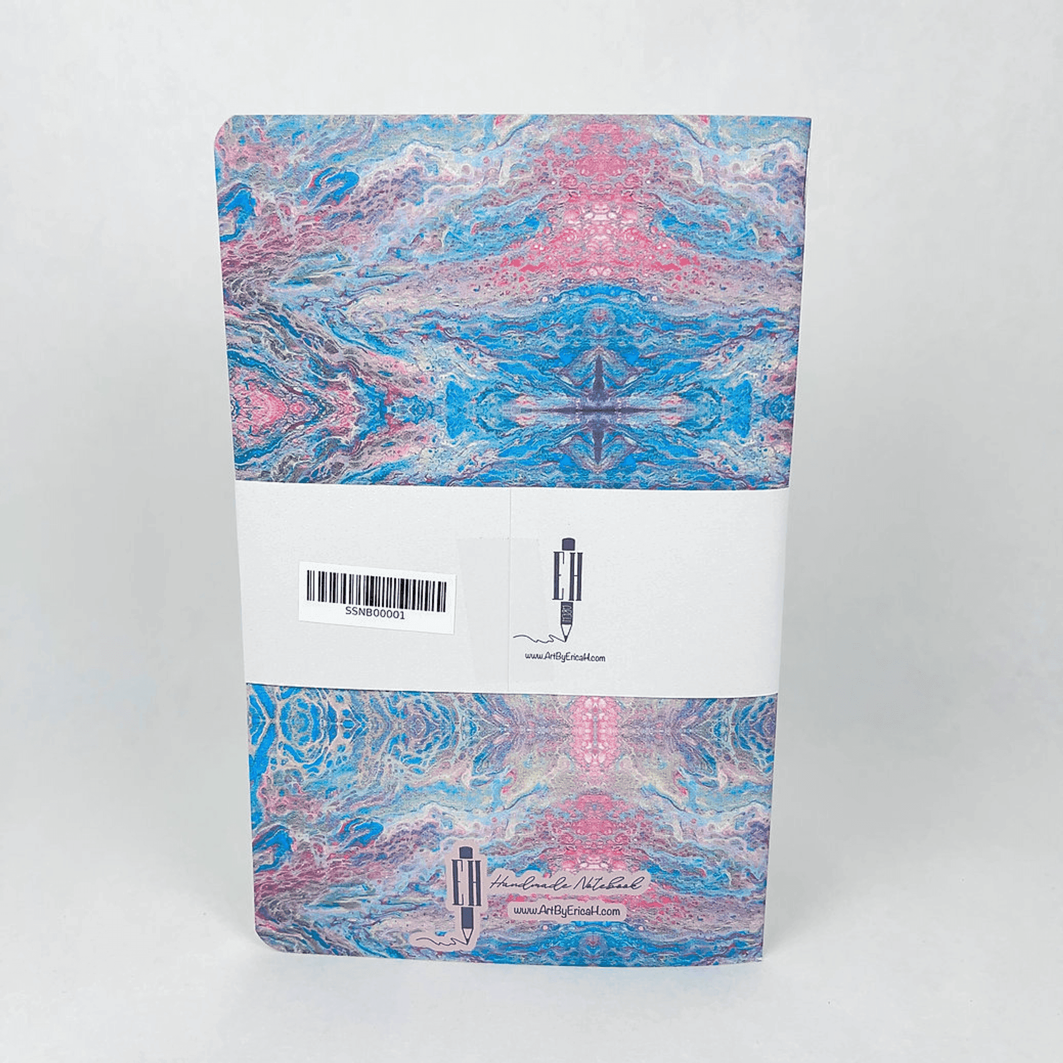 Liquid Art - Style 1 - Handmade Saddle Bound Notebook - A5-ish size Art by Erica H