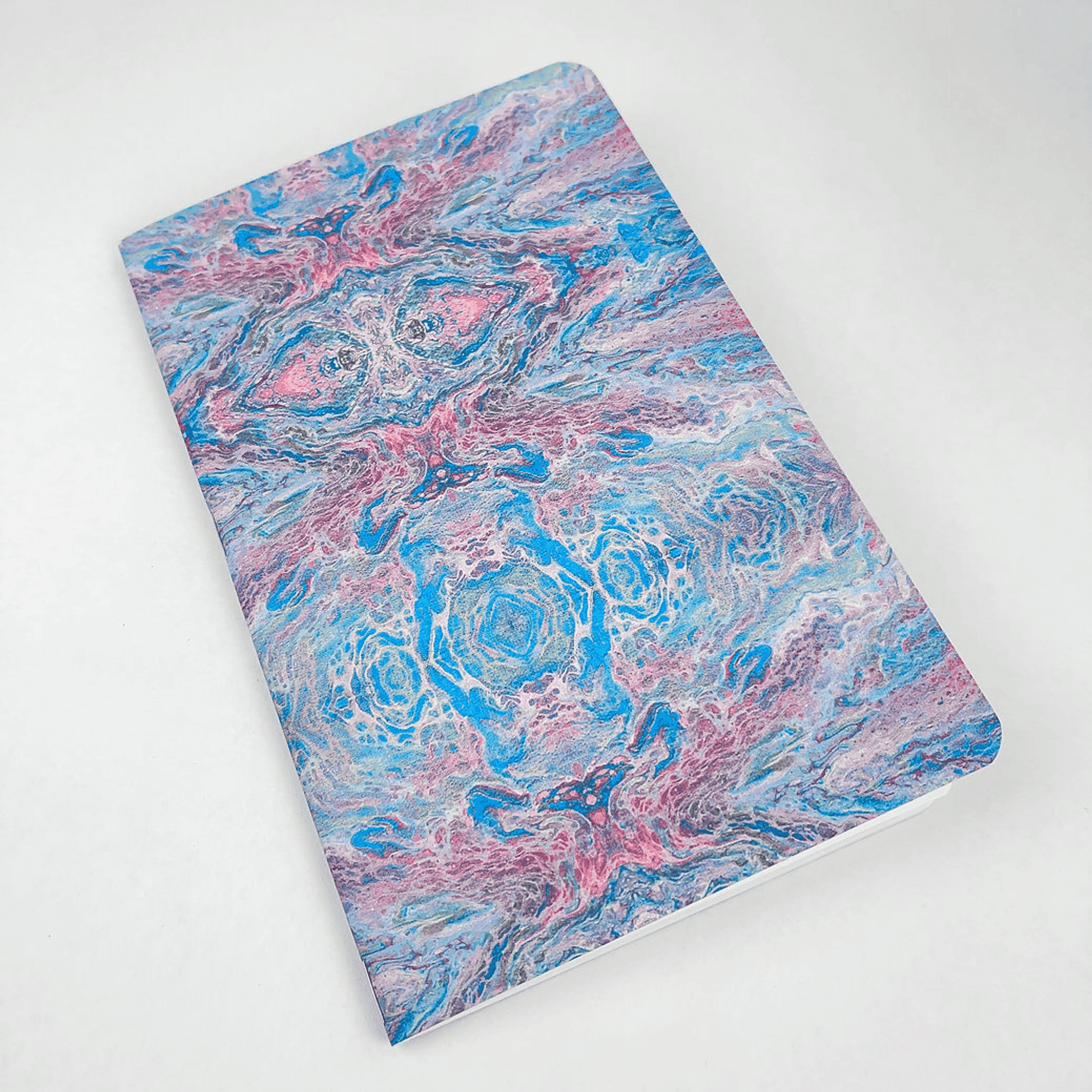 Liquid Art - Style 1 - Handmade Saddle Bound Notebook - A5-ish size Art by Erica H