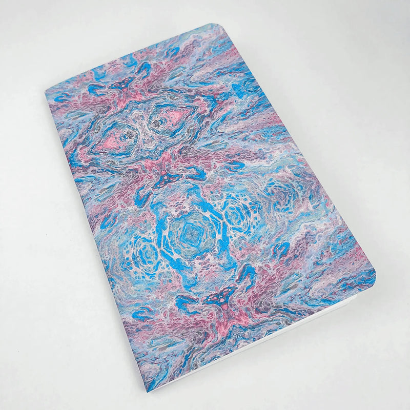 Liquid Art - Style 1 - Handmade Saddle Bound Notebook - A5-ish size Art by Erica H