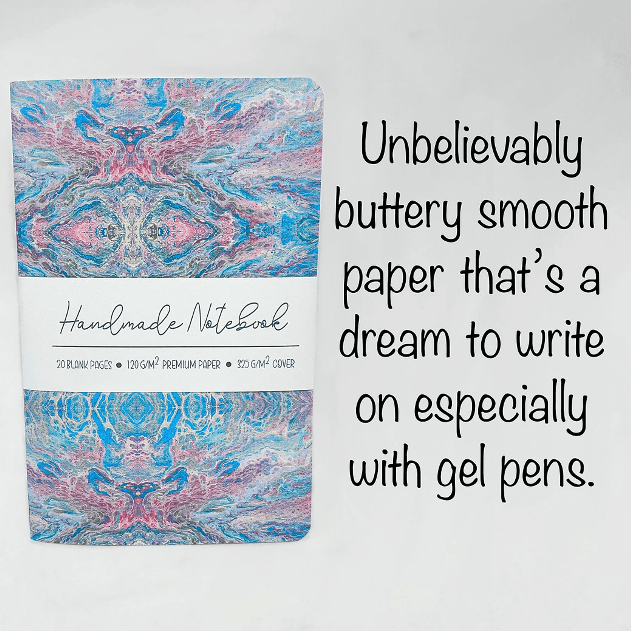 Liquid Art - Style 1 - Handmade Saddle Bound Notebook - A5-ish size Art by Erica H