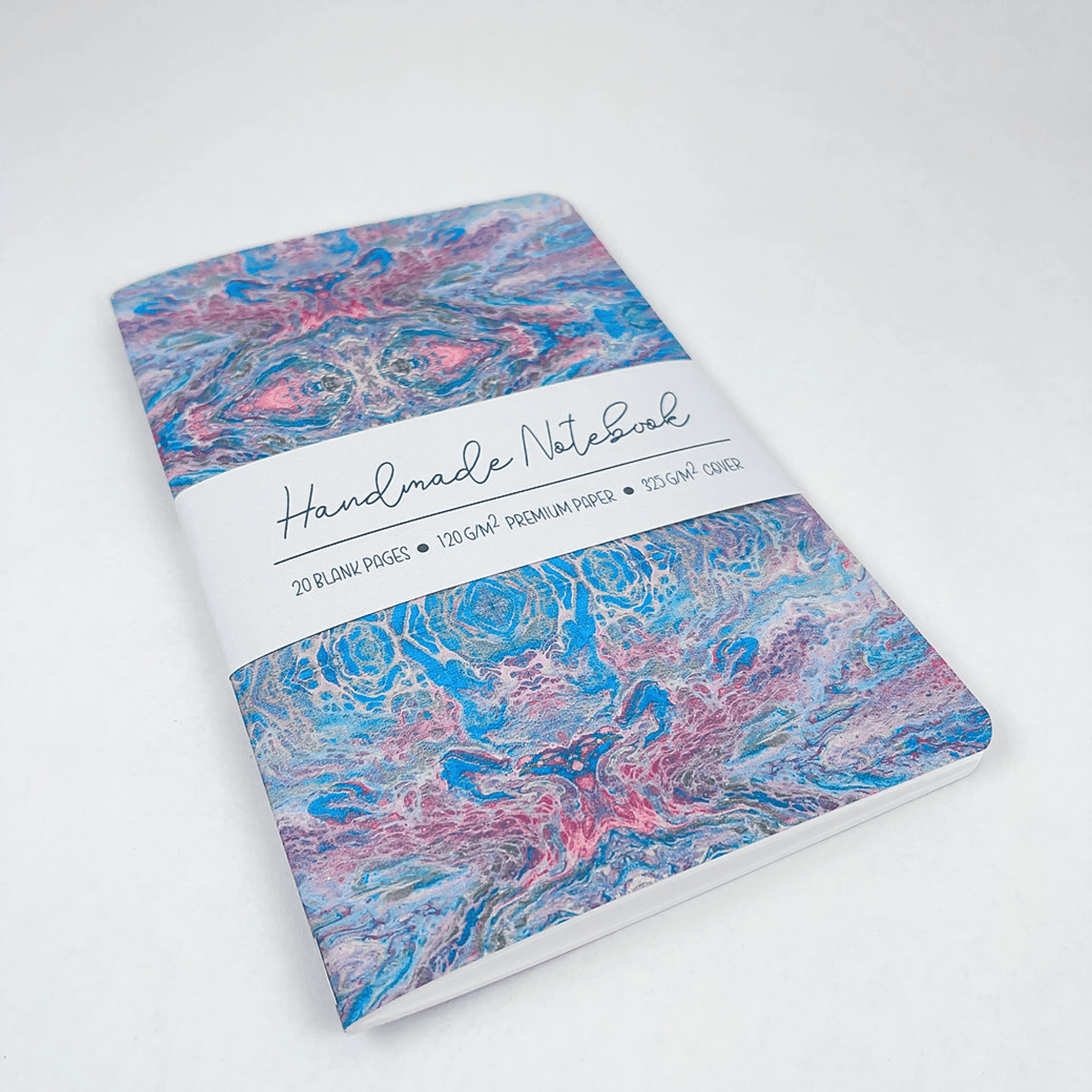 Liquid Art - Style 1 - Handmade Saddle Bound Notebook - A5-ish size Art by Erica H