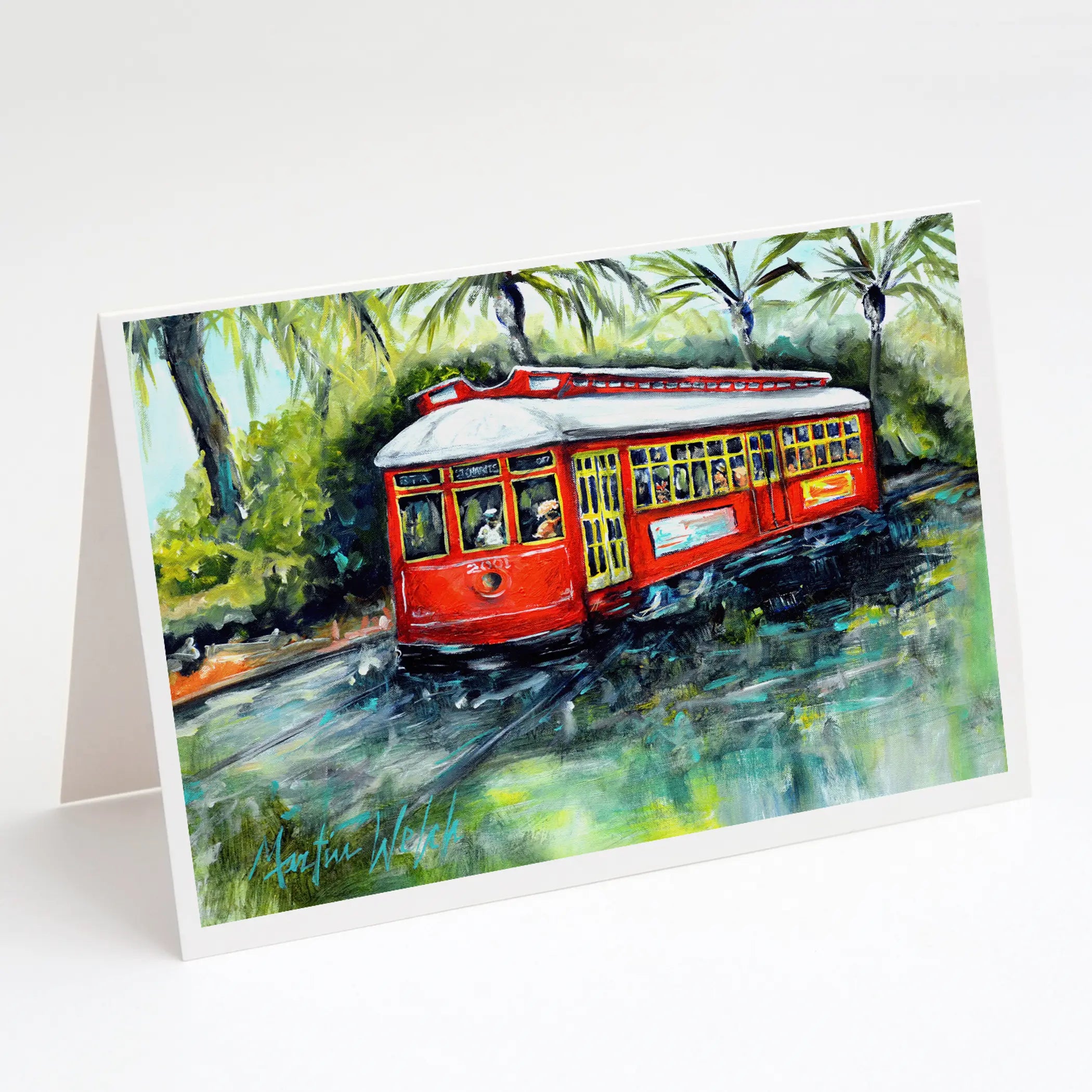 Little Red Street Car Greeting Cards Pack of 8 Caroline's Treasures