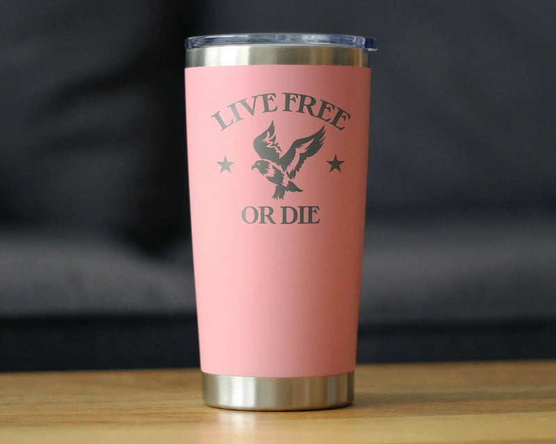 Live Free or Die Insulated Travel Tumbler - Patriotic Gifts Bevvee