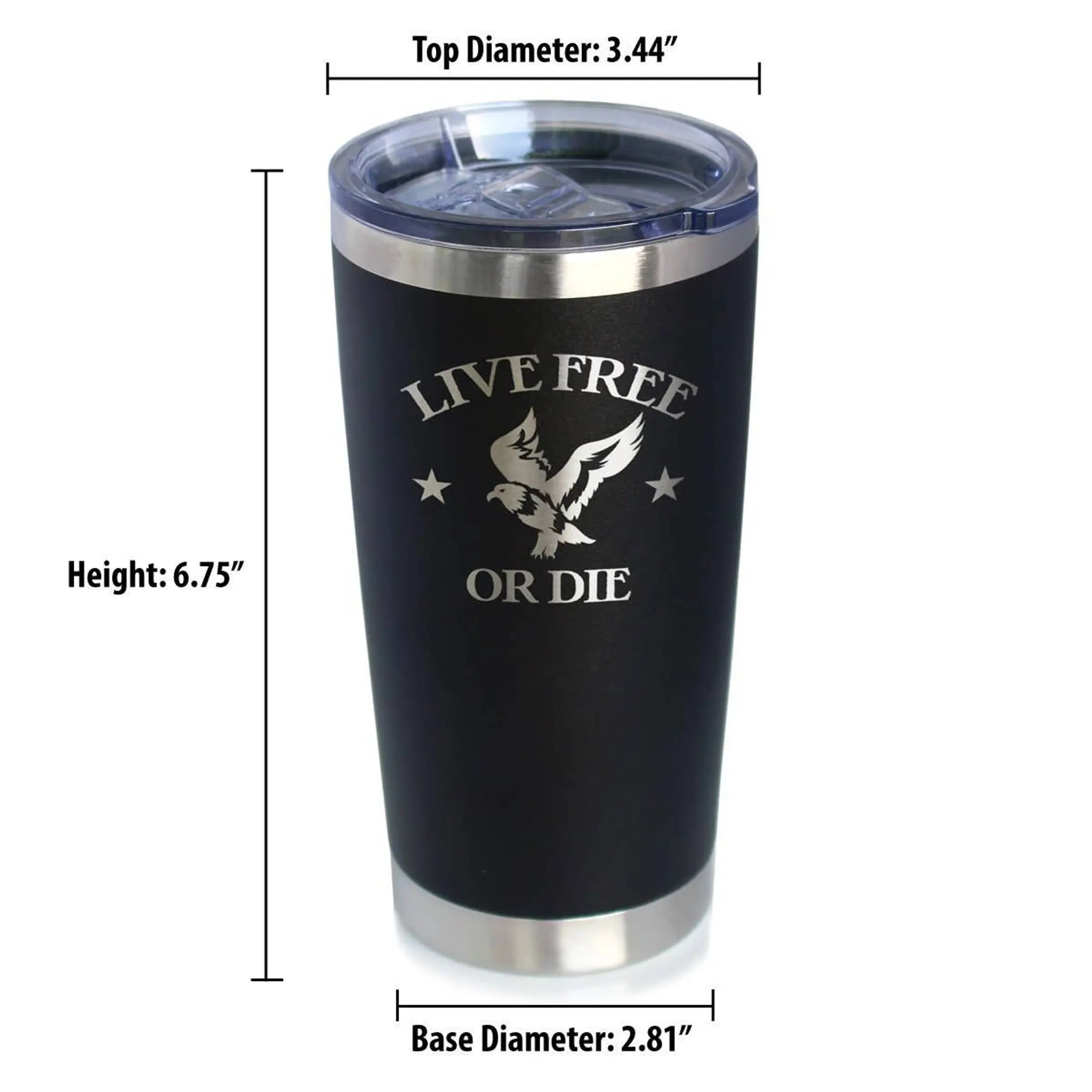 Live Free or Die Insulated Travel Tumbler - Patriotic Gifts Bevvee