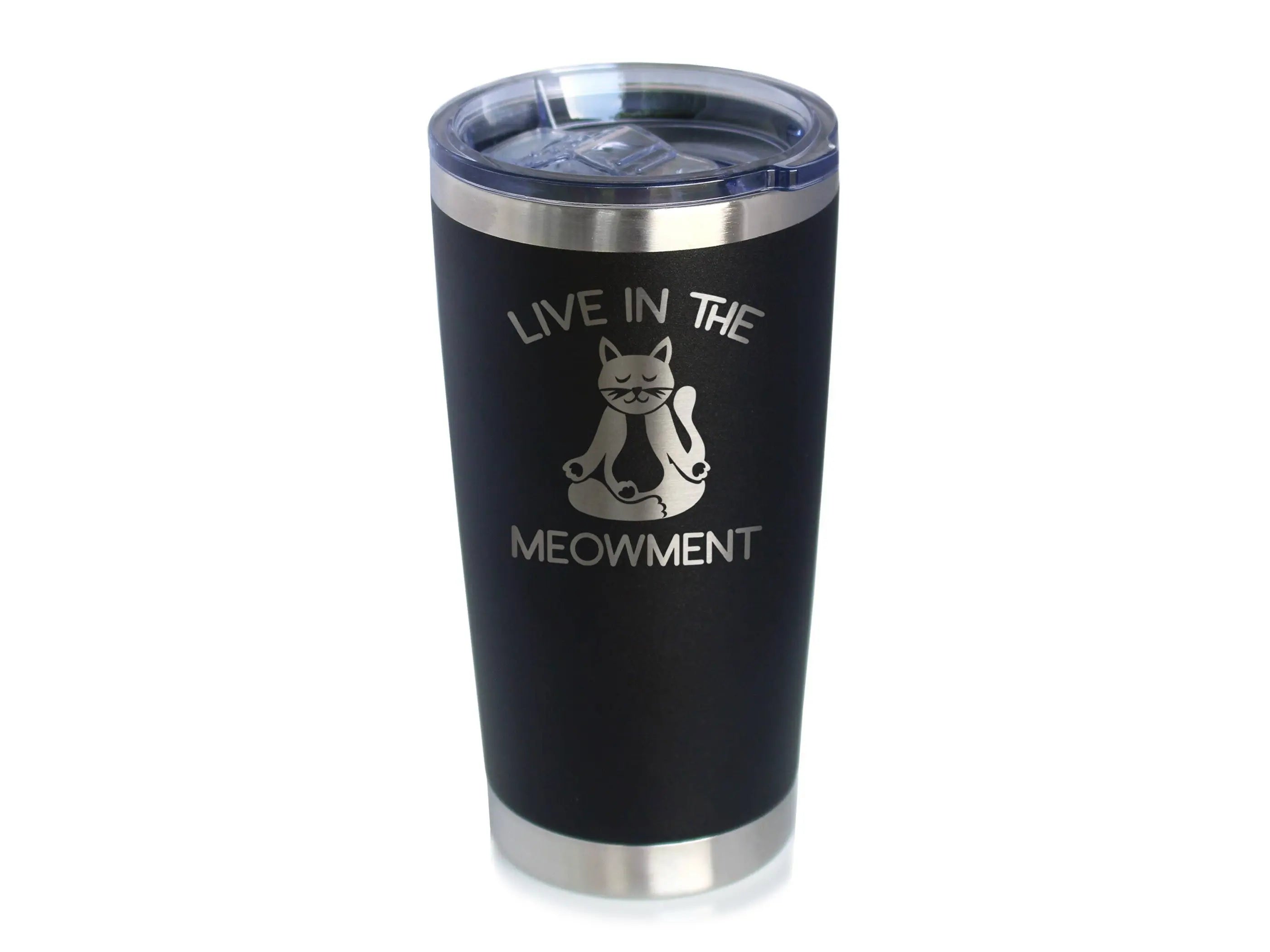 Live in Meowment Insulated Travel Tumbler - Cat Yoga Gifts Bevvee