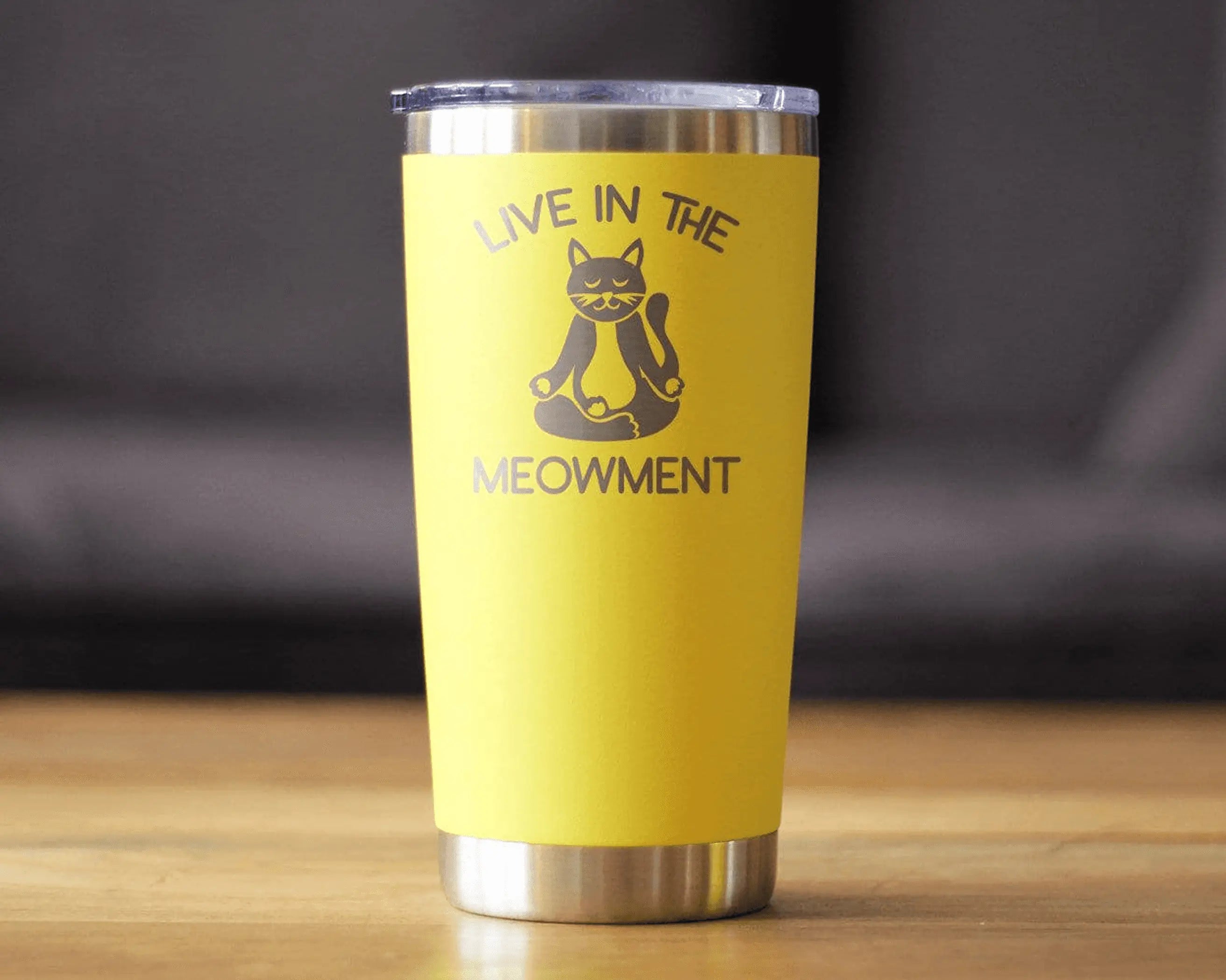 Live in Meowment Insulated Travel Tumbler - Cat Yoga Gifts Bevvee