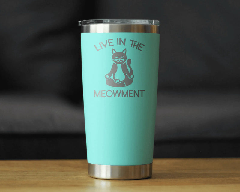 Live in Meowment Insulated Travel Tumbler - Cat Yoga Gifts Bevvee