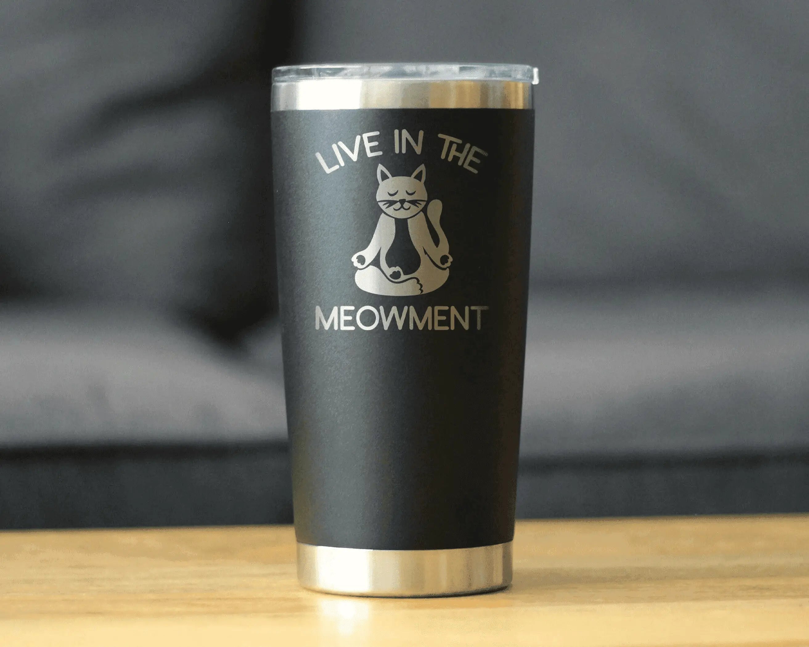 Live in Meowment Insulated Travel Tumbler - Cat Yoga Gifts Bevvee