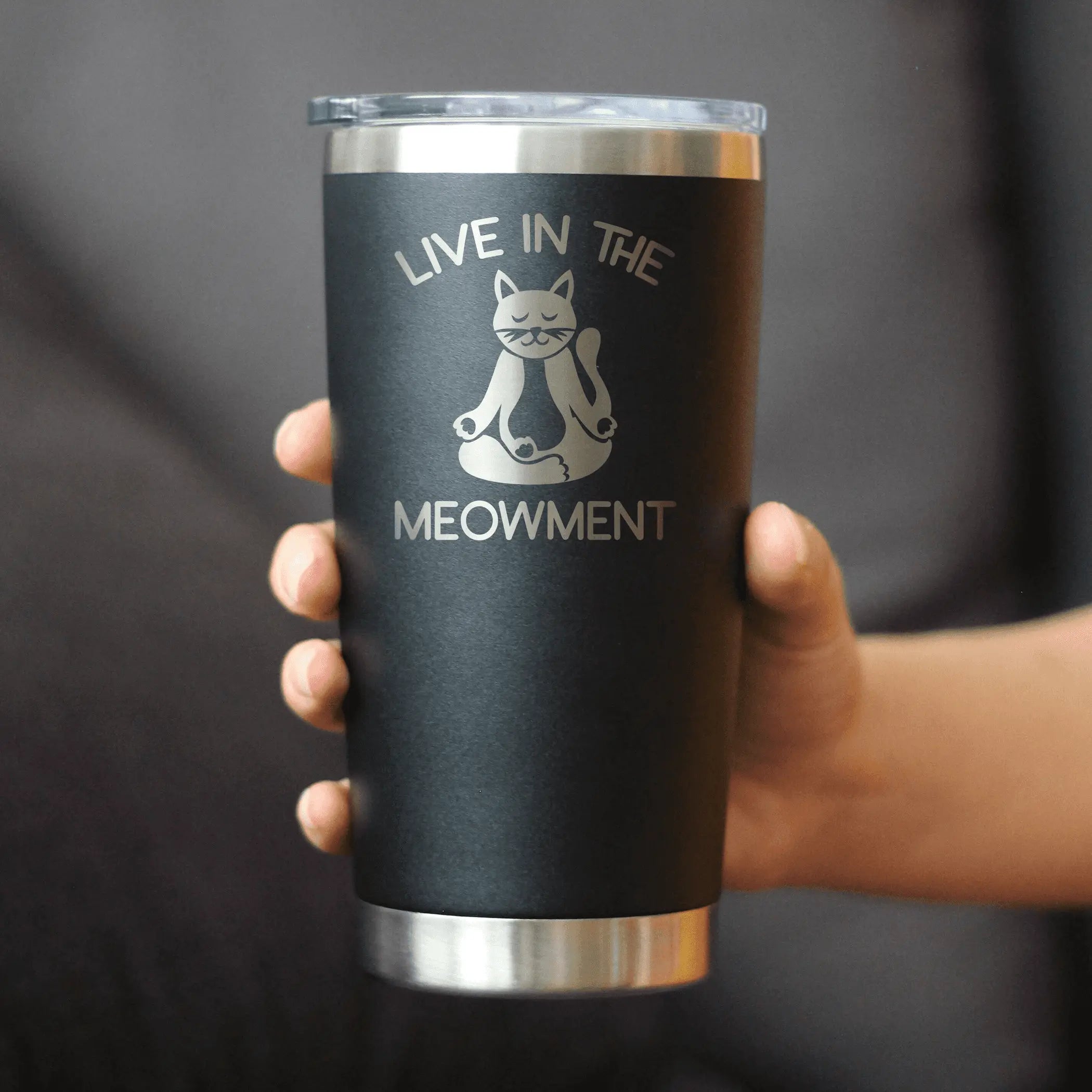 Live in Meowment Insulated Travel Tumbler - Cat Yoga Gifts Bevvee