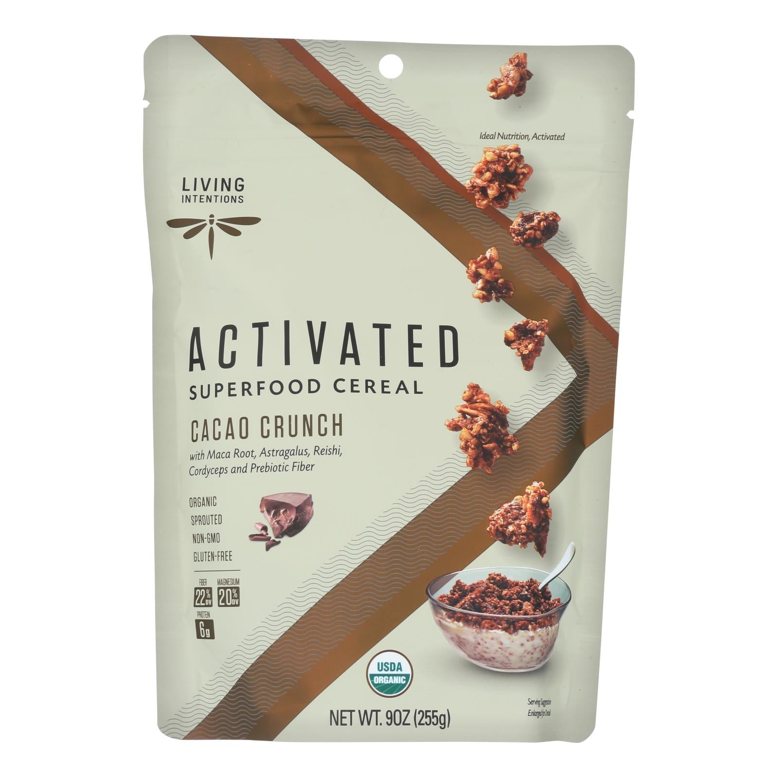 Living Intentions Cereal - Organic - Superfood - Cacao Crunch - 9 Oz - Case Of 6 Living Intentions