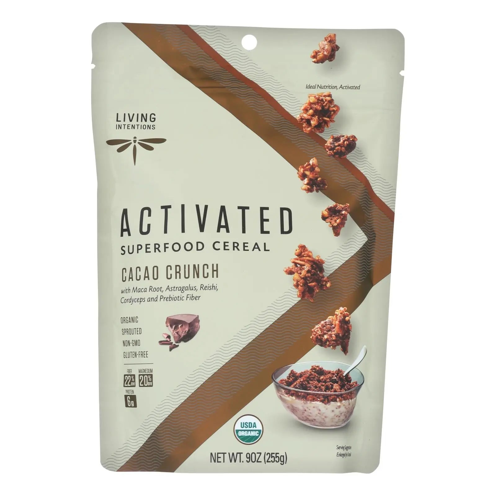Living Intentions Cereal - Organic - Superfood - Cacao Crunch - 9 Oz - Case Of 6 Living Intentions