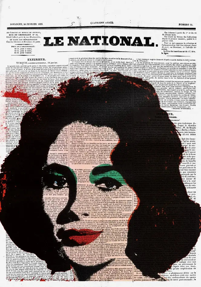 Liz Taylor Newspaper Glass Wall Art Monique Store