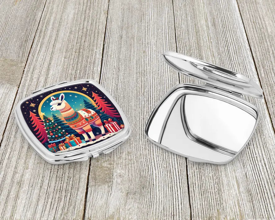 Llama Christmas Compact Mirror Caroline's Treasures